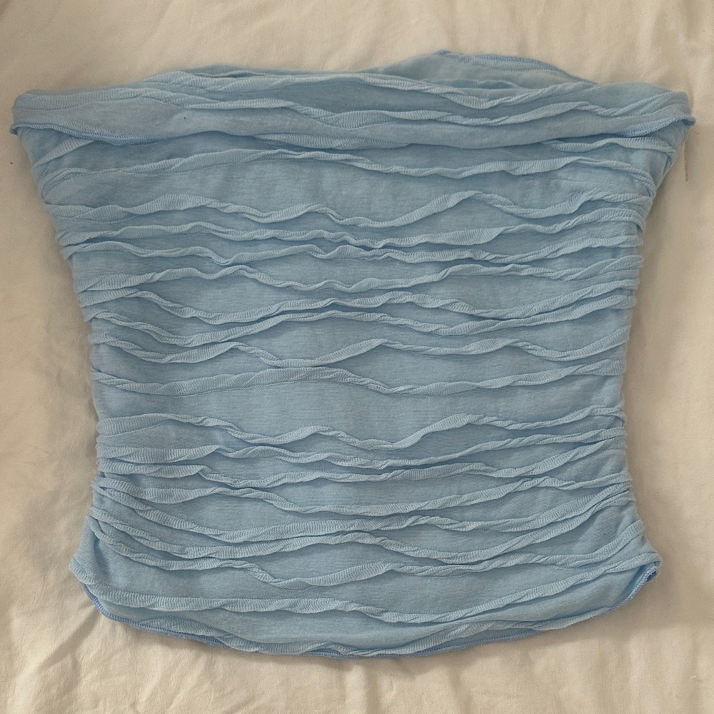 Princess Polly Light Blue Ruched Blouse